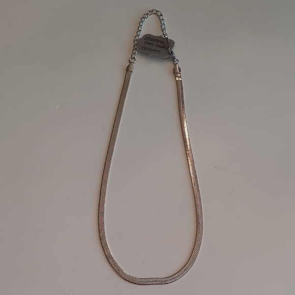 Stainless Steel Silver Herringbone Necklace 5mm Snake Chain 8" Hang Length - Picture 17 of 17